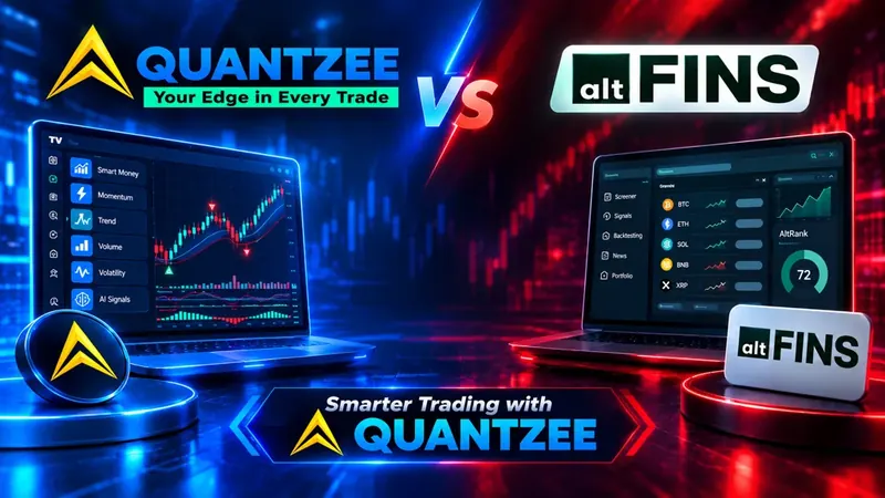 Altfins alternative comparison: Quantzee non-repainting TradingView signals vs Altfins crypto screener side by side