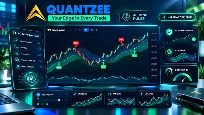 How to choose an AI trend indicator: non-repainting signal, volatility-adaptive smoothing, and confidence grading on a live trading chart