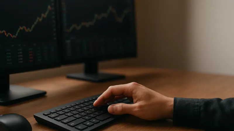 Trading screen showing a depth of market ladder with resting bid and ask order sizes